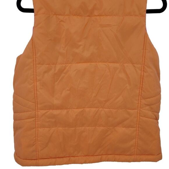 Studio Works Reversible Vest S Pink Fleece Orange Quilted Puffer Zip Up Pockets - Picture 16 of 16